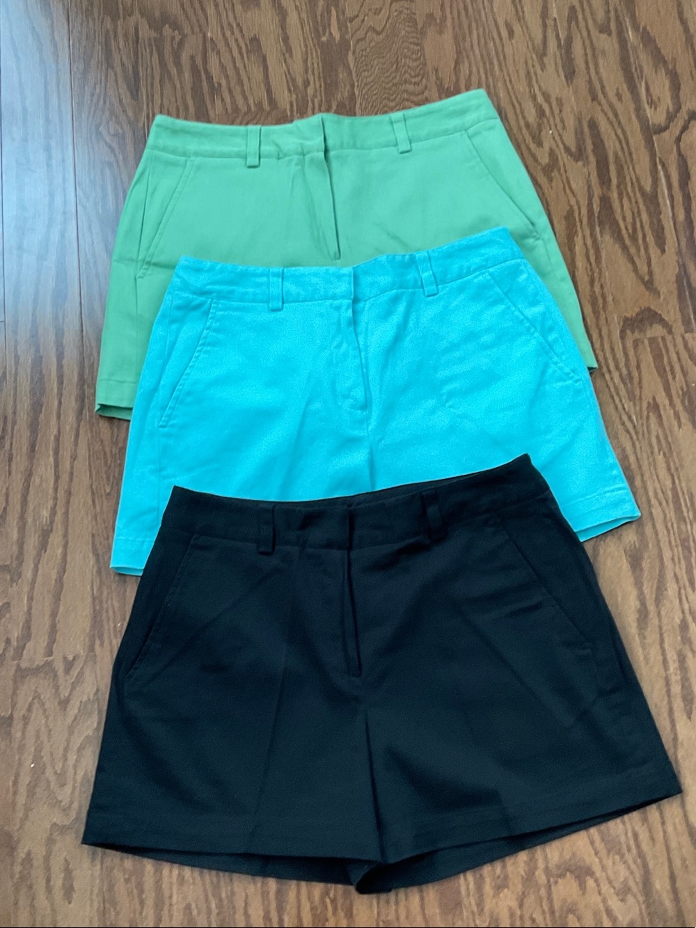 NWOT Women's Tailored Shorts - Black, Aqua, Green (3-Pack)